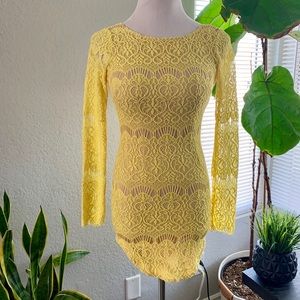 Yellow lace dress